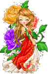 femme avec des roses