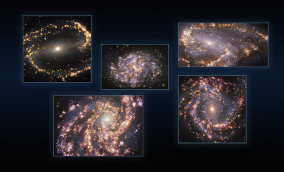 Cinq galaxies vues avec MUSE