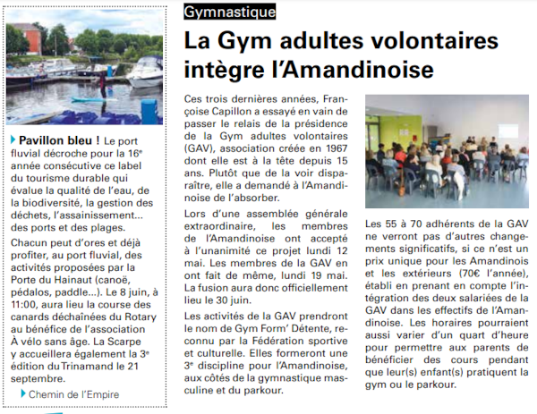 Extrait de la page sport de lva 1314
