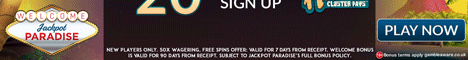Jackpot Paradise Casino 10 Free Spins no deposit bonus