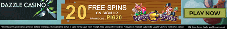 Dazzle Casino 20 Free Spins no deposit bonus