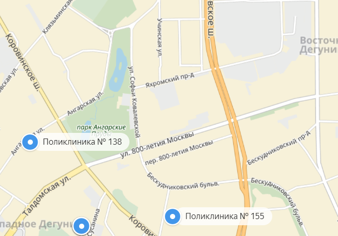 Дмитровское шоссе 107 карта